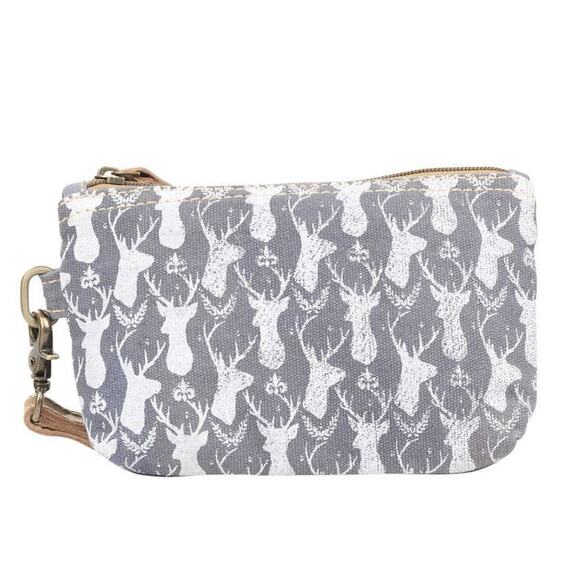 Canvas Deer Wristlet Pouch - Picture 1 of 4